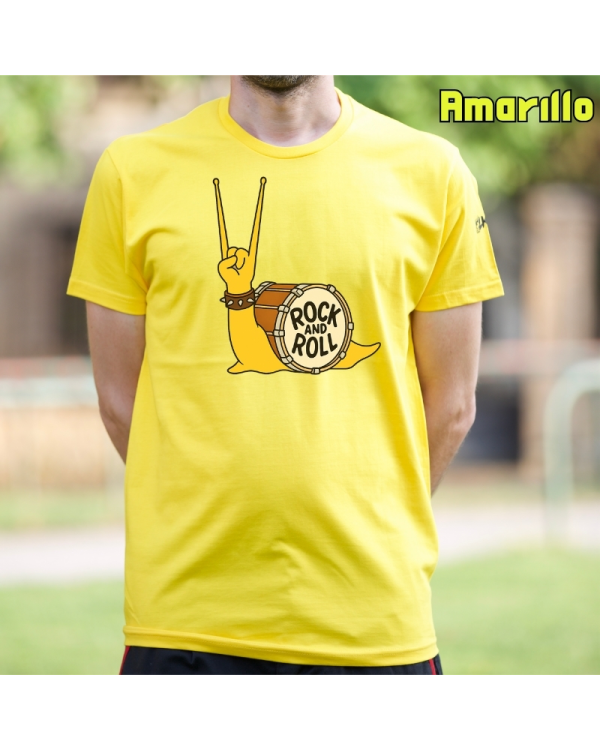 Camiseta Hombre Manga Corta-CaraRock Amarillo