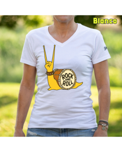 Camiseta Mujer Manga Corta-CaraRock Blanco