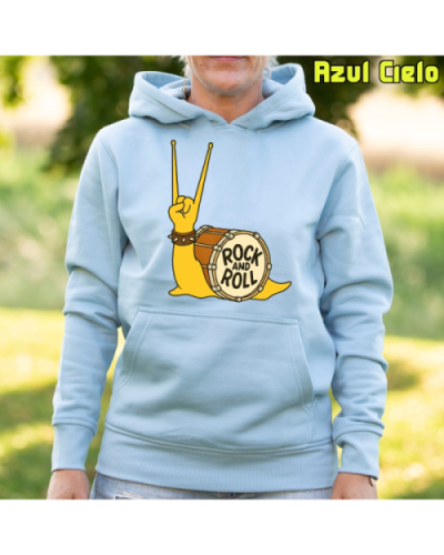 Sudadera Mujer Capucha-CaraRock AzulCielo