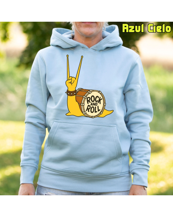 Sudadera Mujer Capucha-CaraRock AzulCielo