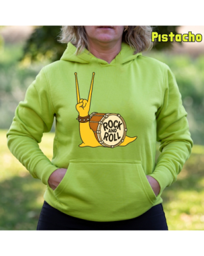 Sudadera Mujer Capucha-CaraRock Pistacho