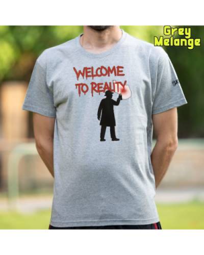 Camiseta Hombre Manga Corta-Welcome to Reality GreyMelange