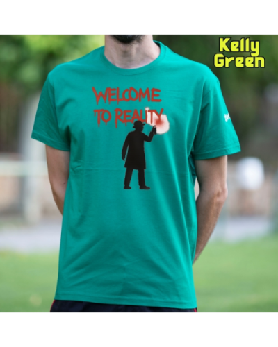 Camiseta Hombre Manga Corta-Welcome to Reality GreyMelange