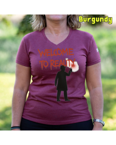 Camiseta Mujer Manga Corta-Welcome to Reality Mostaza