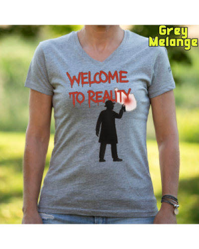 Camiseta Mujer Manga Corta-Welcome to Reality Mostaza