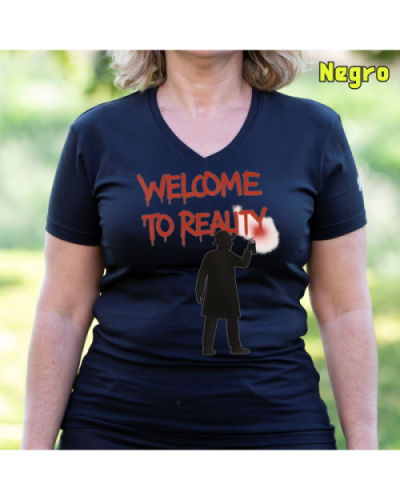 Camiseta Mujer Manga Corta-Welcome to Reality Mostaza