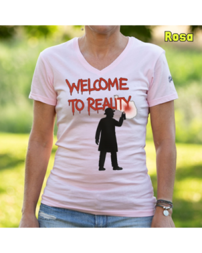 Camiseta Mujer Manga Corta-Welcome to Reality Mostaza