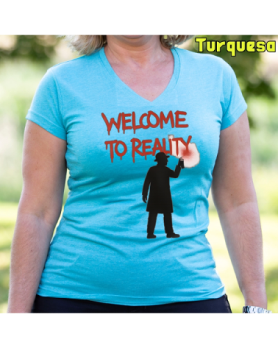 Camiseta Mujer Manga Corta-Welcome to Reality Mostaza