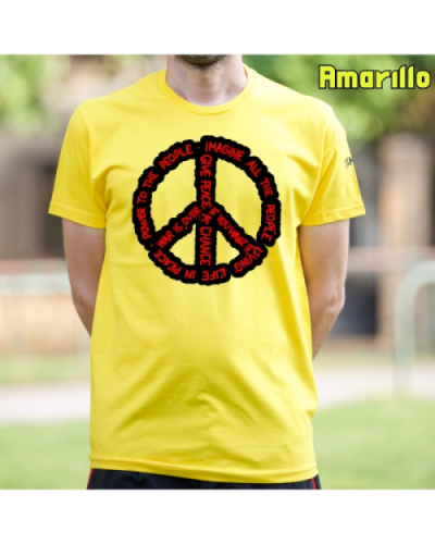 Camiseta Hombre Manga Corta-Imagine All Amarillo