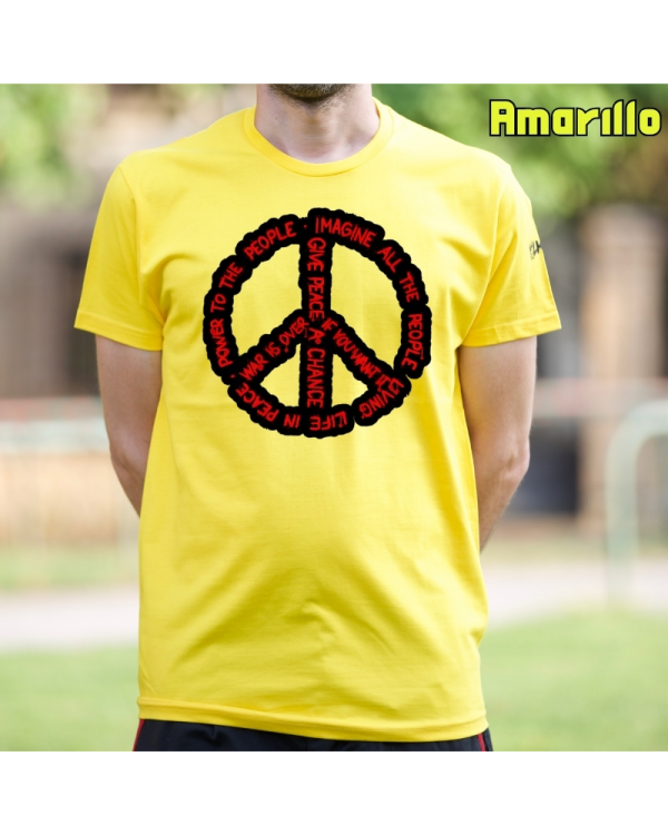 Camiseta Hombre Manga Corta-Imagine All Amarillo