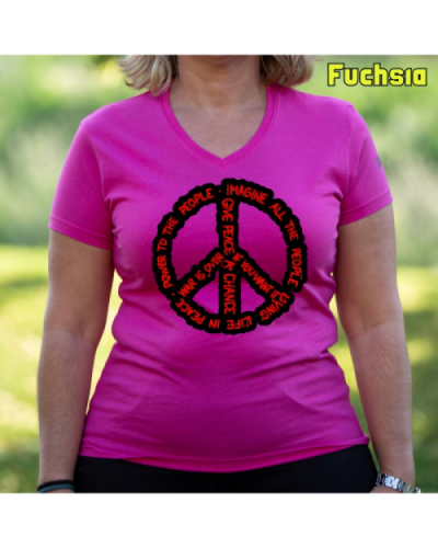 Camiseta Mujer Manga Corta-Imagine All Charcoal