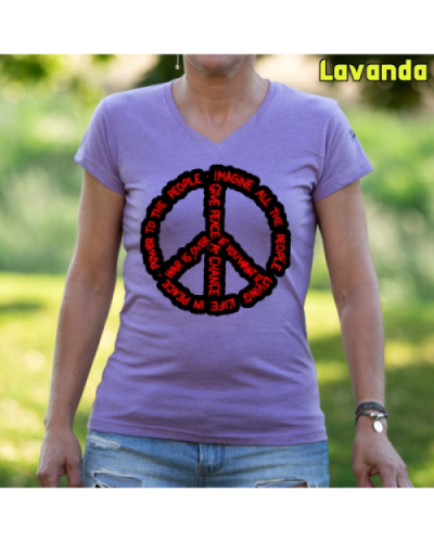 Camiseta Mujer Manga Corta-Imagine All Charcoal