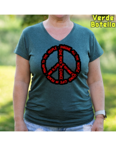 Camiseta Mujer Manga Corta-Imagine All Charcoal