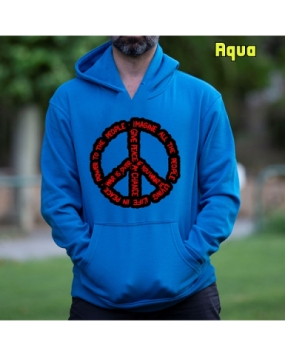 Sudadera Hombre Capucha-Imagine All Aqua
