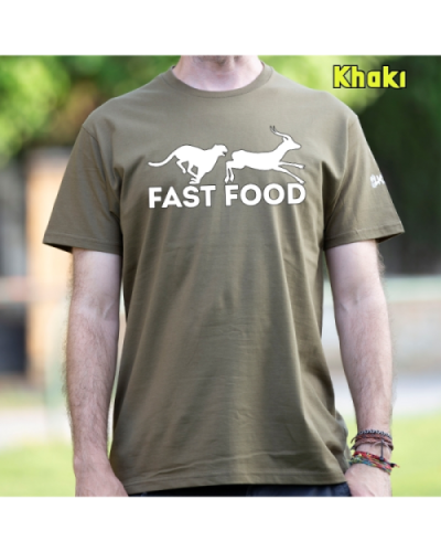 Camiseta Hombre Manga Corta-Fast Food Khaki