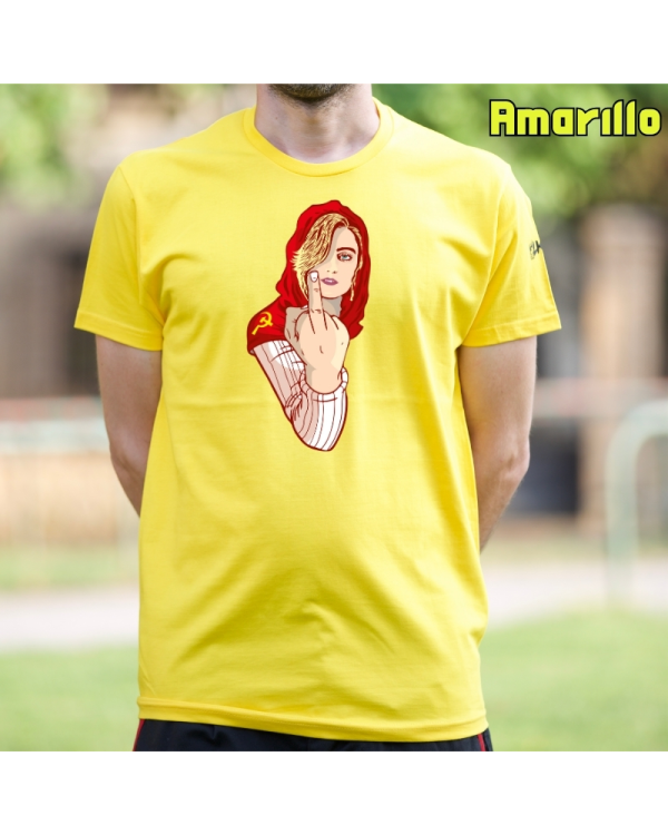 Camiseta Hombre Manga Corta-Kaperucita Red Amarillo