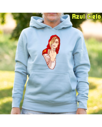 Sudadera Mujer Capucha-Kaperucita Red AzulCielo