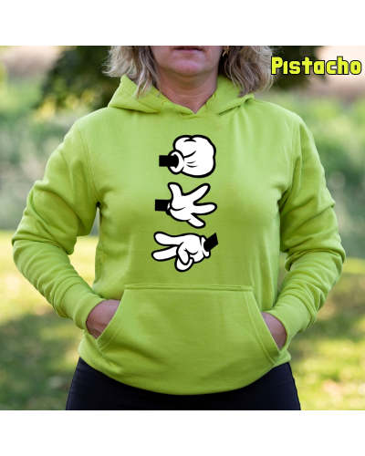 Sudadera mujer con capucha Piedra Papel Tijera