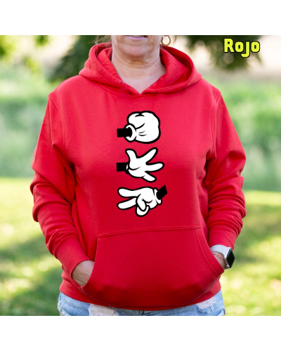Sudadera mujer con capucha Piedra Papel Tijera