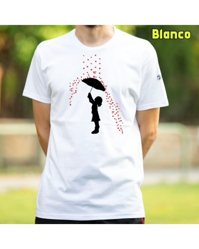 Camiseta Hombre Manga Corta - Lluvia De Corazones