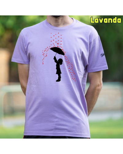 Camiseta Hombre Manga Corta - Lluvia De Corazones