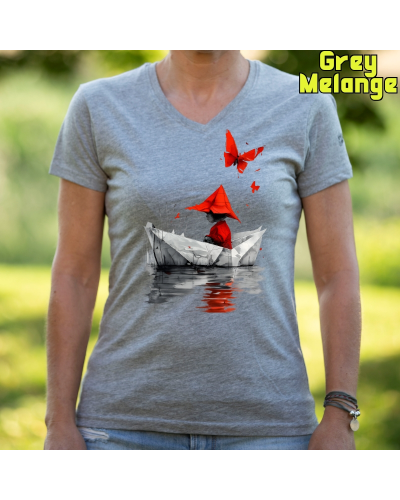 Camiseta Mujer Manga Corta - Barquito De Papel