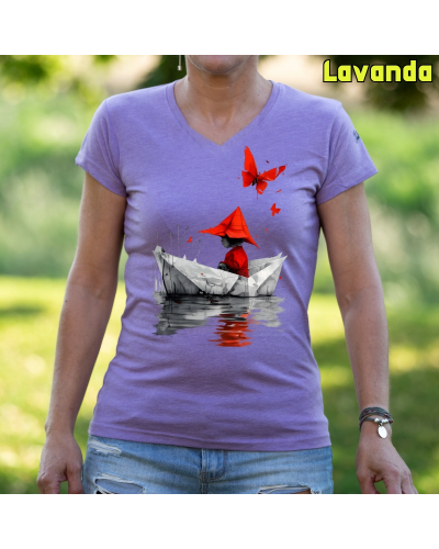 Camiseta Mujer Manga Corta - Barquito De Papel