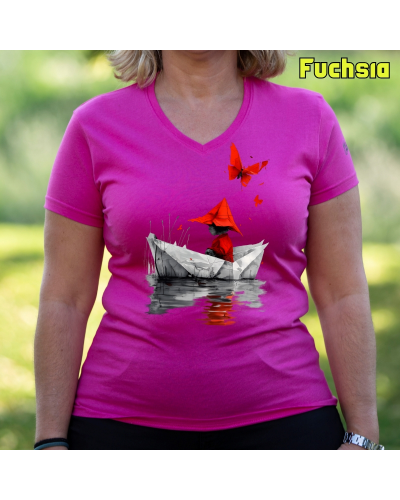 Camiseta Mujer Manga Corta - Barquito De Papel