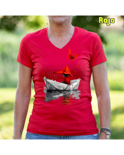 Camiseta Mujer Manga Corta - Barquito De Papel