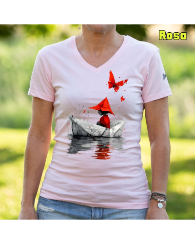 Camiseta Mujer Manga Corta - Barquito De Papel