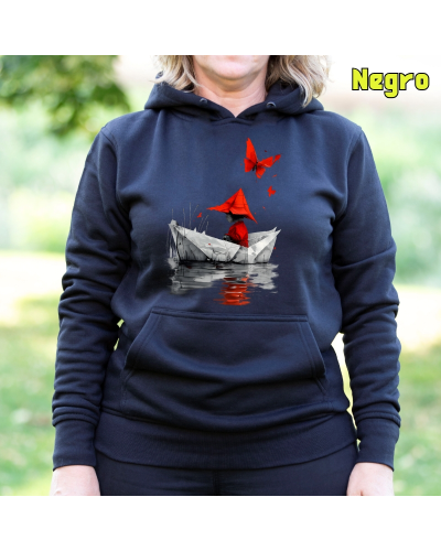 Sudadera mujer con capucha Barquito De Papel