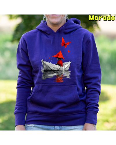 Sudadera mujer con capucha Barquito De Papel