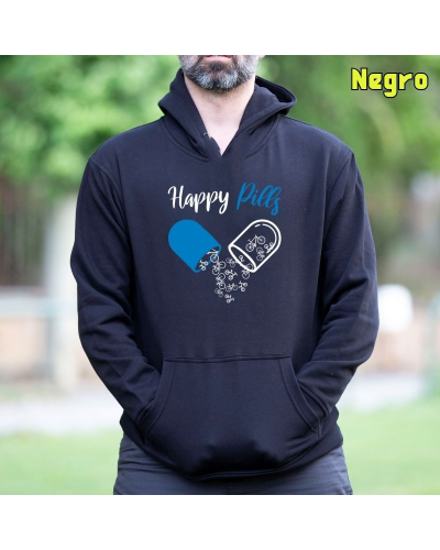 Sudadera hombre con capucha HAPPY PILLS  La Kamiseta K Buskas