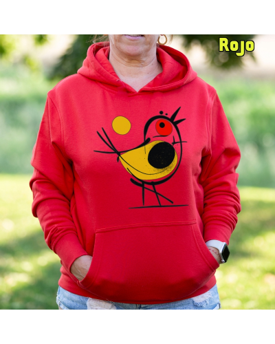 Sudadera mujer con capucha Pajarito