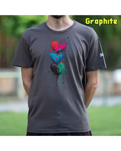 Camiseta hombre Three Hearts - manga corta