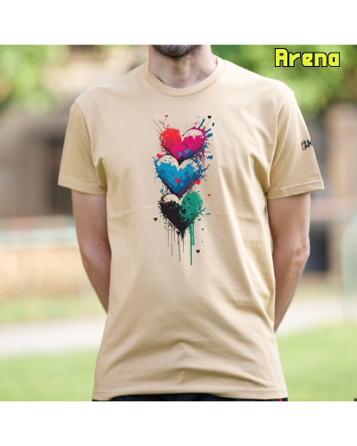 Camiseta hombre Three Hearts - manga corta