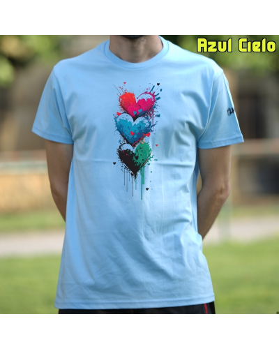 Camiseta hombre Three Hearts - manga corta
