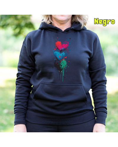 Sudadera mujer con capucha Three Hearts