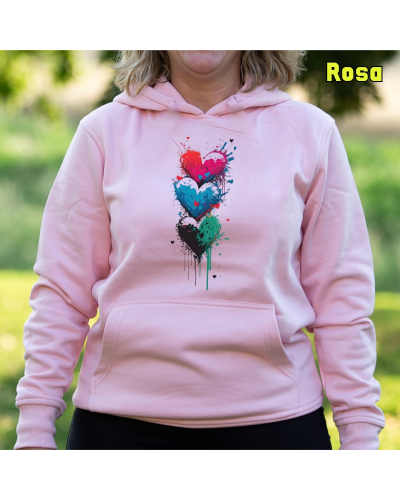 Sudadera mujer con capucha Three Hearts