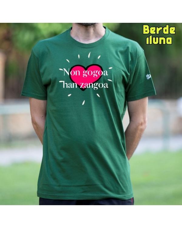 Gizonezkoen Kamiseta - Non Gogoa Han Zangoa