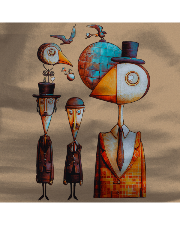 Camiseta hombre manga corta - Pajaritos