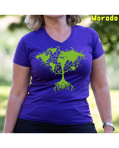Camiseta Mujer Arbol Tierra - manga corta