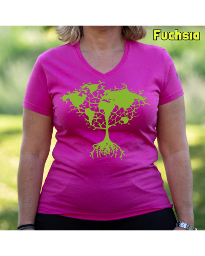 Camiseta Mujer Arbol Tierra - manga corta