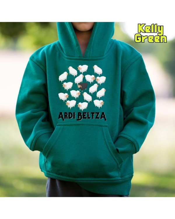 Sudadera niño con capucha ARDI BELTZA  La Kamiseta K Buskas