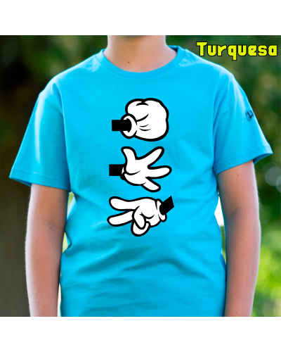 Camiseta Niño Manga Corta - Piedra Papel Tijera
