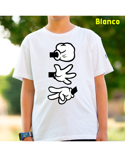 Camiseta Niño Manga Corta - Piedra Papel Tijera