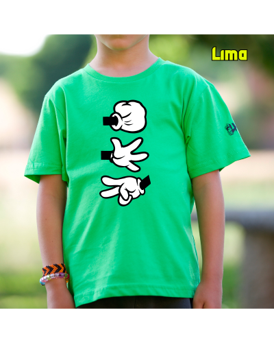 Camiseta Niño Manga Corta - Piedra Papel Tijera