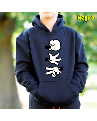 Sudadera Niño con capucha - Piedra Papel Tijera