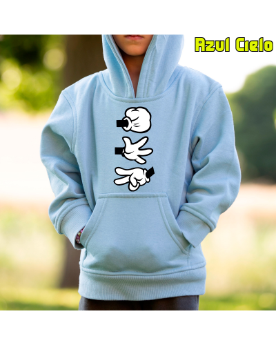 Sudadera Niño con capucha - Piedra Papel Tijera