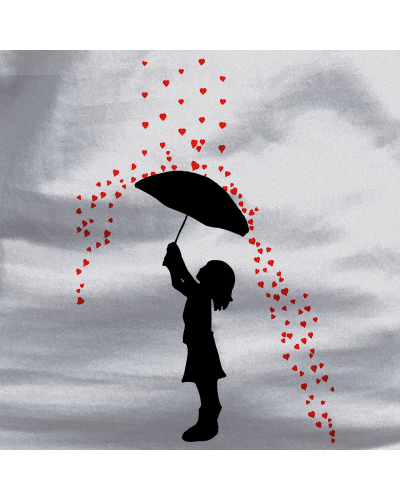 Camiseta Niño - Camiseta niÃ±o Lluvia De Corazones - manga corta